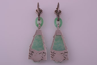 Art Deco Clip On Earrings