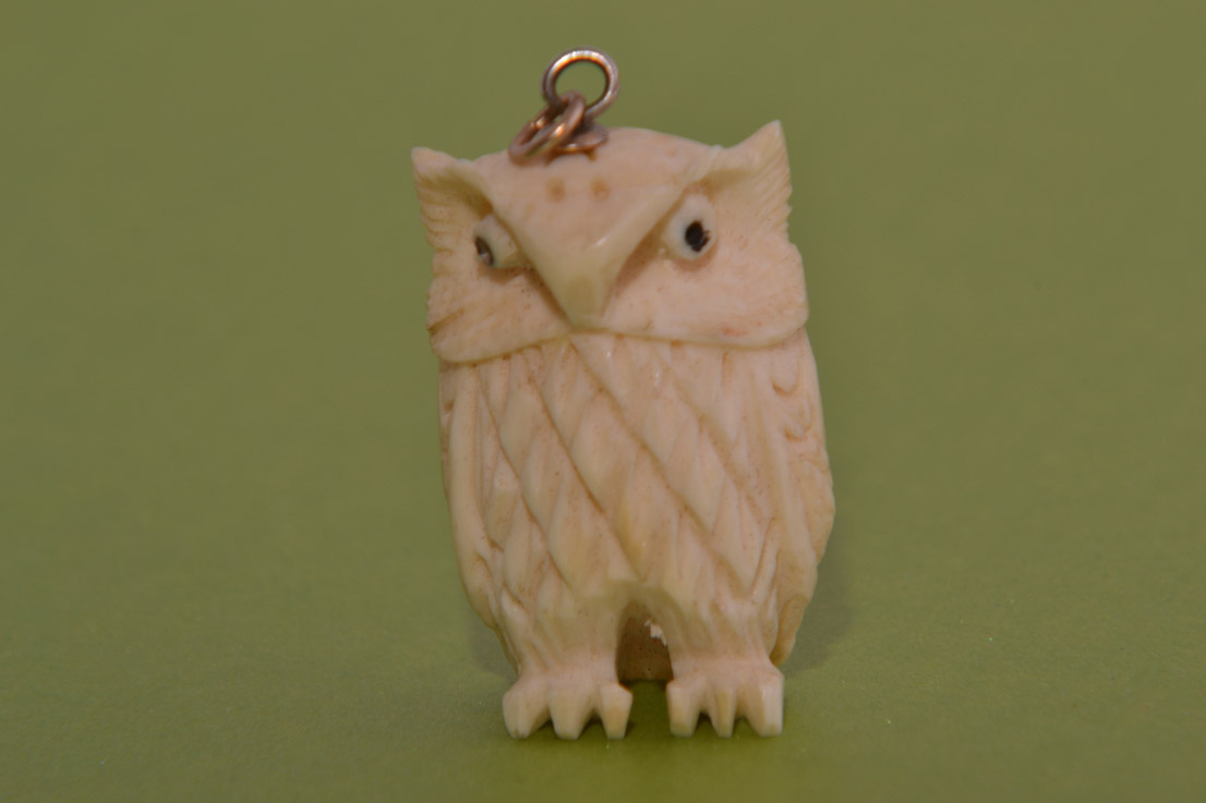Vintage Owl Bone Charm