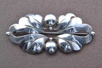 Silver Retro John Lauritzen Brooch From Denmark