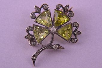 Silver Victorian Brooch With Paste