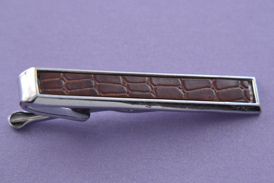 Chrome And Skin 1930's Tie Clip