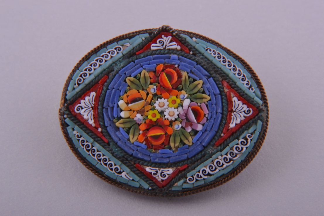 Vintage Italian Brooch With Mosaic