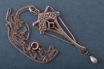 Silver Art Nouveau Jugenstil Pendant