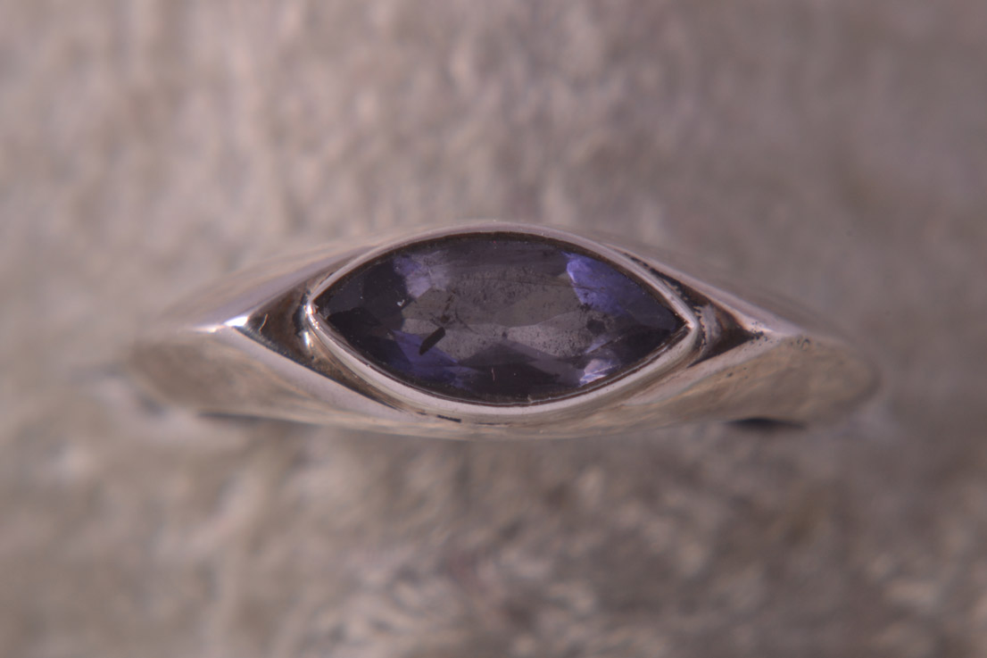 Silver Modern Ring With Iolite
