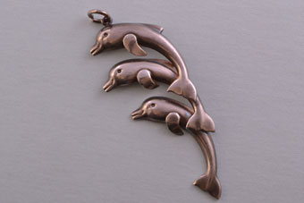 Silver Vintage Dolphin Pendant