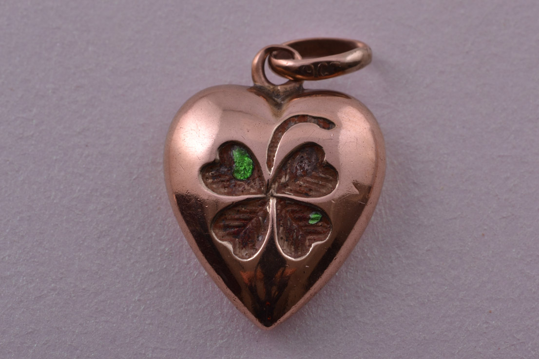 9ct Rose Gold Victorian Heart Charm