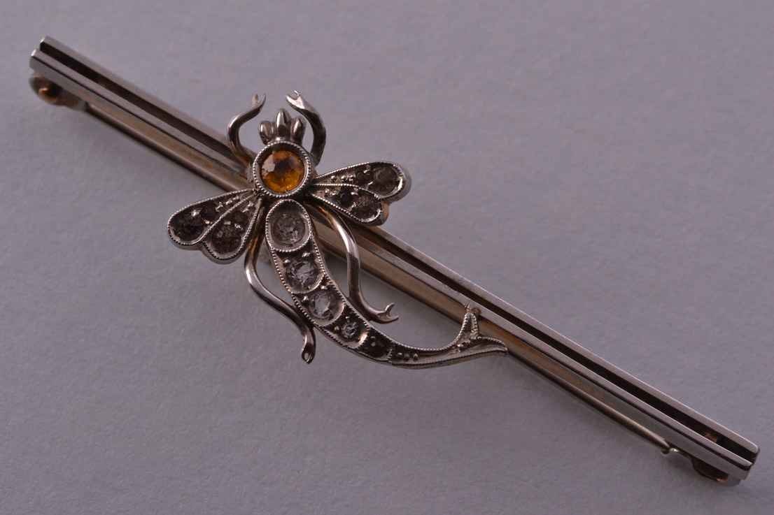 Edwardian Dragonfly Brooch With Paste