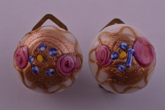 Vintage Murano Wedding Cake Clip On Earrings