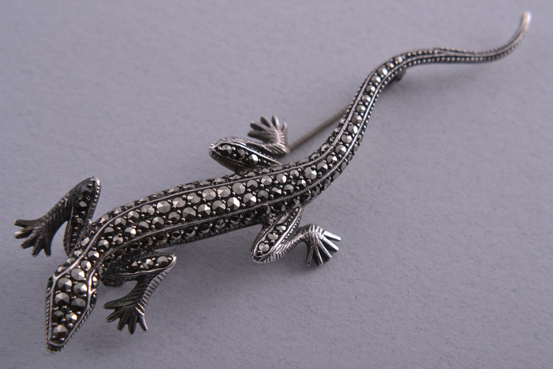 Silver Lizard Brooch With Marcasite 858t Amanda Appleby
