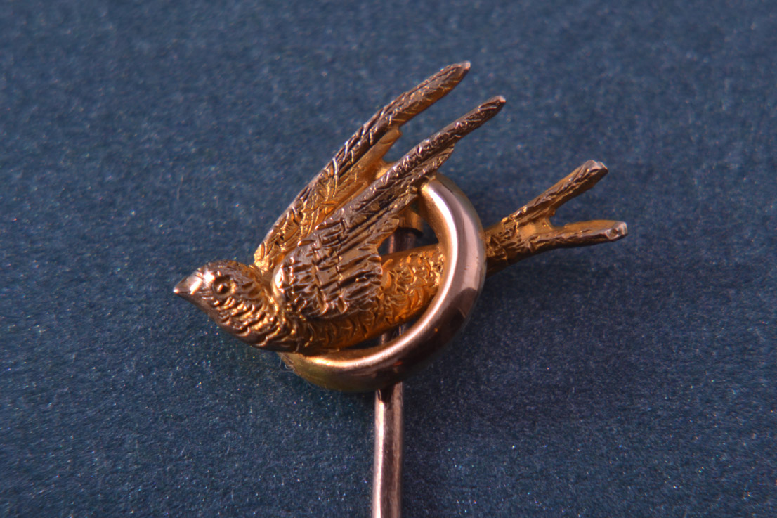 9ct Yellow Gold Victorian Bird Stick Pin