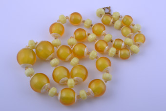 Plastic Vintage Lemon-Coloured Necklace