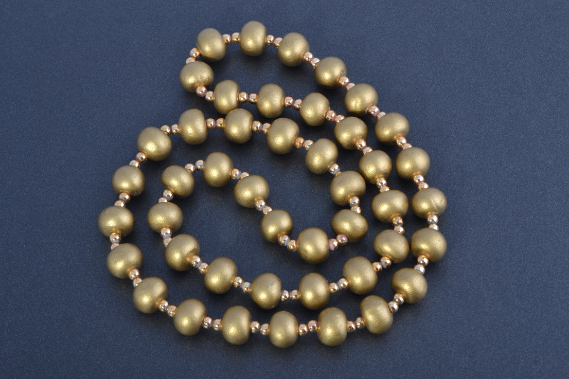 Necklace With Golden Beads