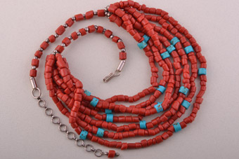 Necklace With Coral Beads