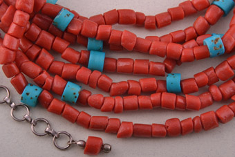 Necklace With Coral Beads