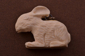 Bone Vintage Rabbit Charm