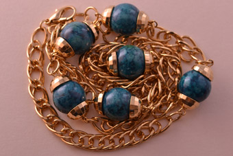 Gilt Vintage Necklace With Beads