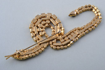 Gilt Snake Brooch