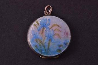 Silver And Enamel Vintage Opening Locket