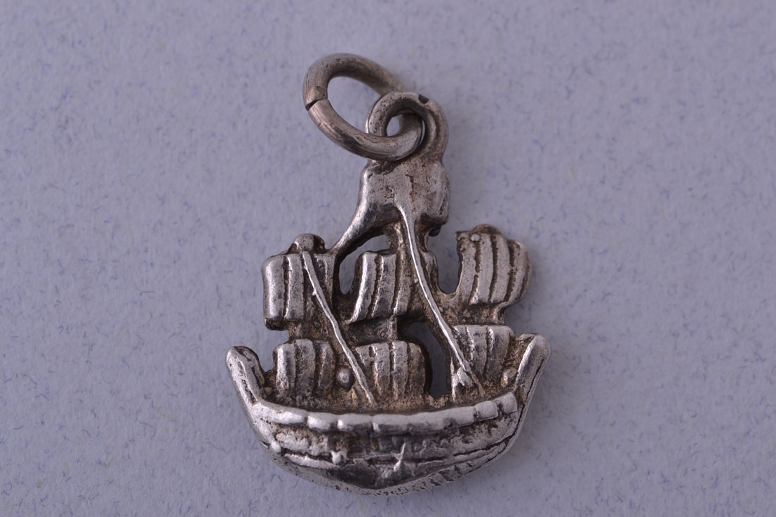 Silver Vintage Galleon Charm