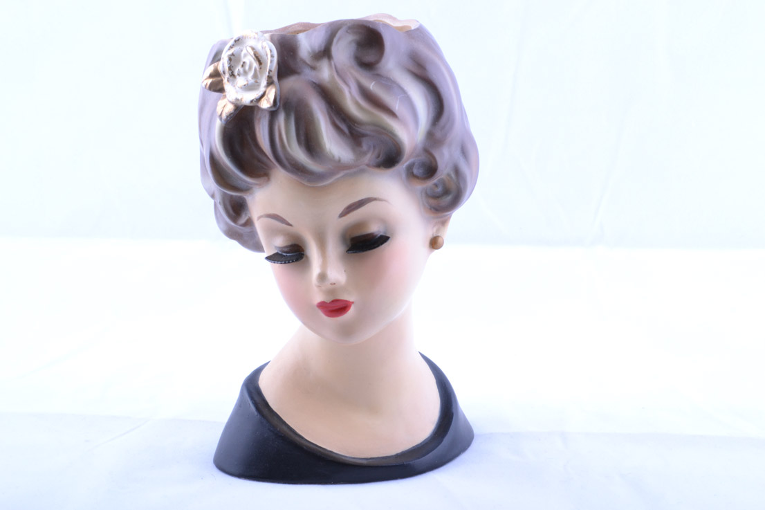 China 1950's Lady Head Vase