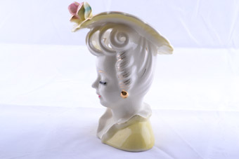 Glazed Lady Head Vase 