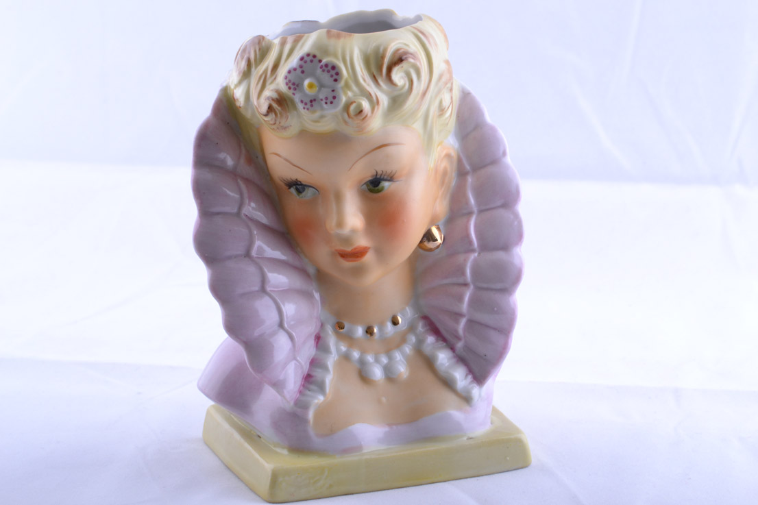 China 1950's Hard-To-Find Lady Head Vase