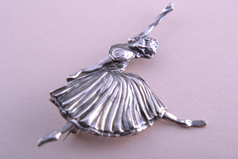 Silver 1950's Ballerina Brooch