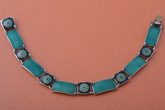 Silver And Enamel Retro Bracelet