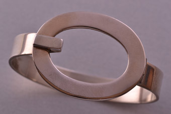 Silver Retro Heavy Solid Hinged Bangle