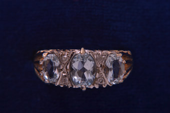 9ct Rose Gold Vintage Ring With Aquamarine And Diamonds