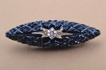 Jet Victorian Brooch