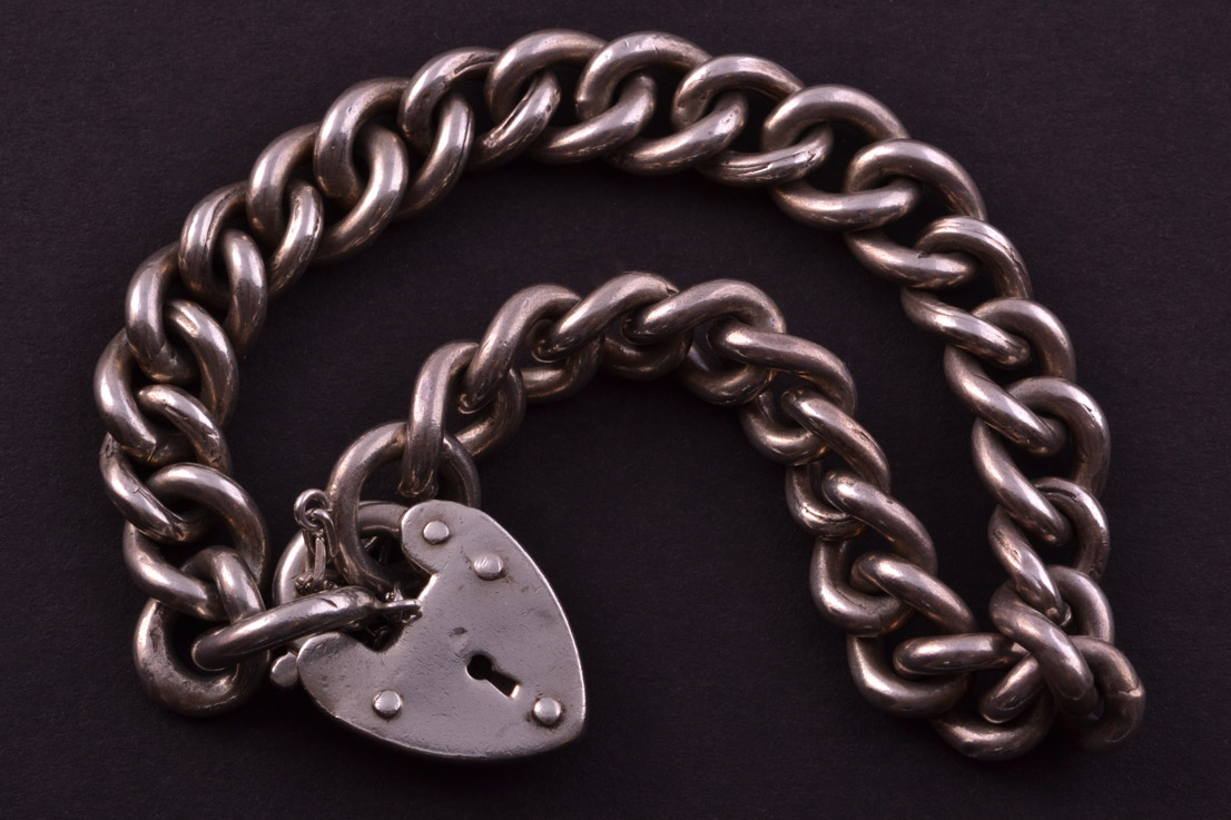 Silver Vintage Curb-Link Bracelet