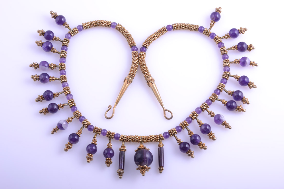Gilt Necklace With Amethyst Beads