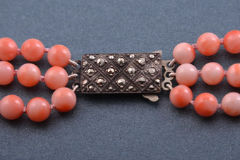 Silver And Coral Necklace