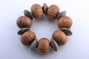 Wooden 1970's Stretch Bracelet