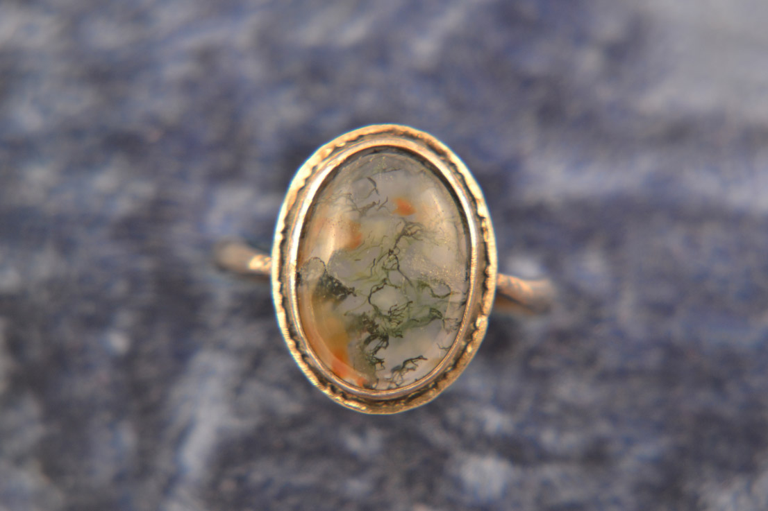 Silver Vintage Ring With Moss Agate