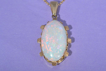 Gold Pendant With Opal