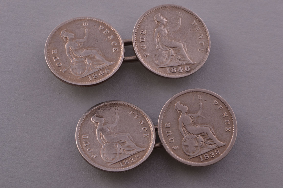 Silver Victorian Coin Cufflinks