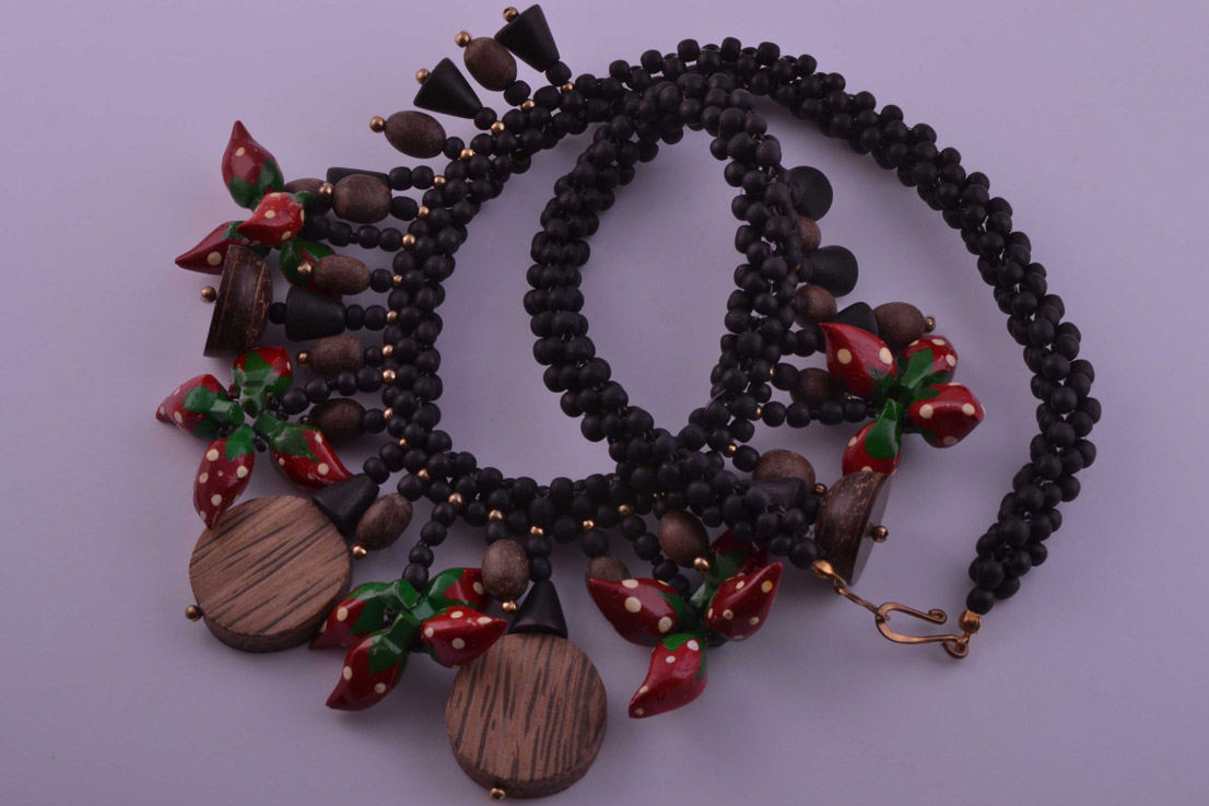 Wooden Vintage Fruit Necklace