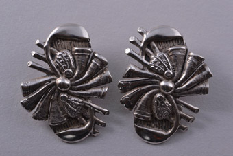 Silver Retro Mari-Lou Clip On Earrings