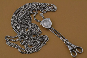 Silver Art Nouveau Guard Chain