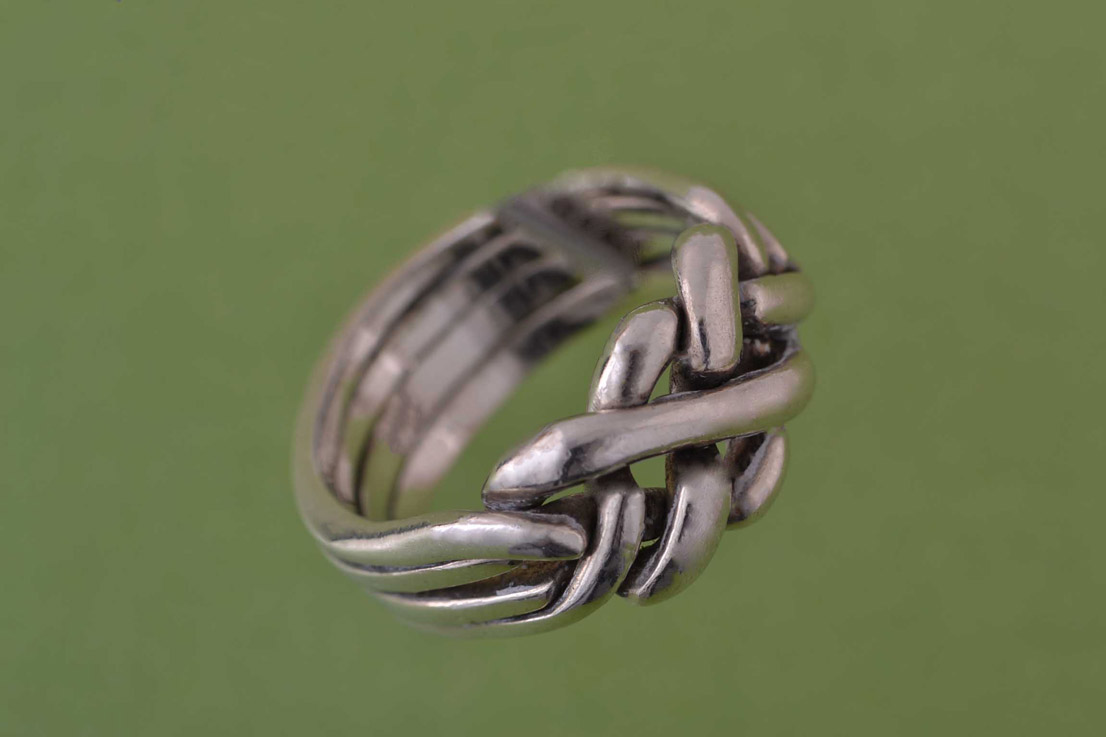 Silver Vintage Chunky Puzzle Ring