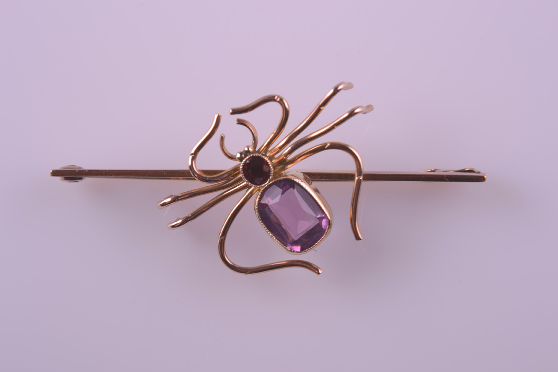 Gold on sale spider brooch