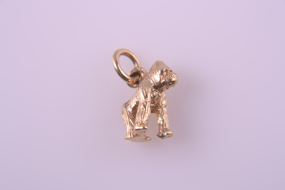 9ct Yellow Gold Modern African Baboon Charm