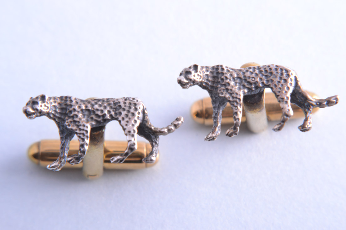 Modern African Leopard Cufflinks