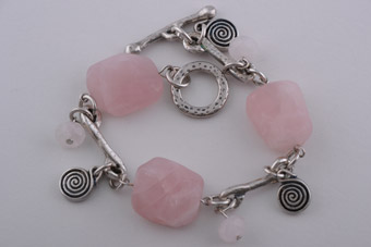 Modern Bracelet With Rose Quartz