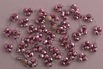 Modern Necklace With Shimmery Pink Beads