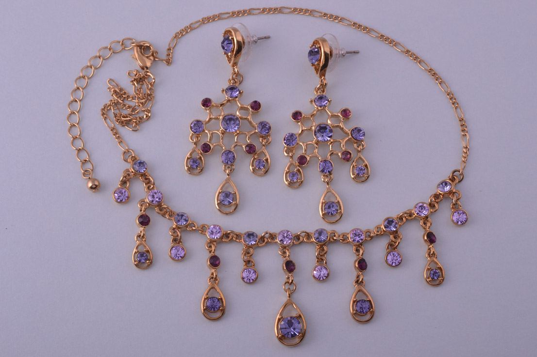 Modern Set With Purple-Coloured Stones