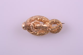 Yellow Gold Victorian Snake Brooch