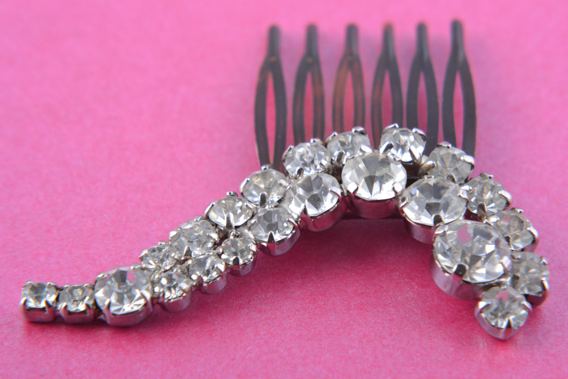 Vintage Hair Comb With Paste Stones